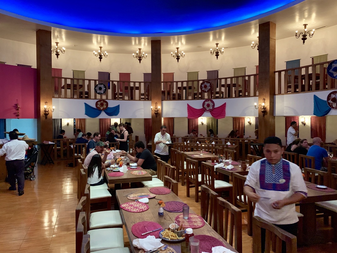 seating and tables inside a restaurant