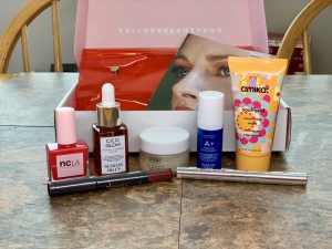 beauty products on table
