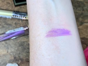 purple lipstick swatch