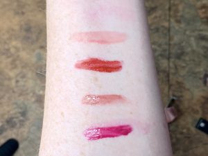 swatch of liquid lipsticks