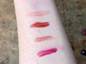 swatch of liquid lipsticks