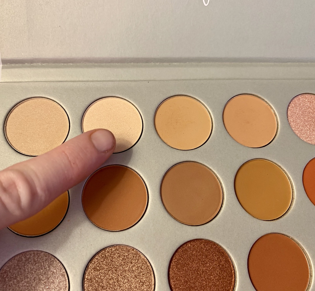 a close-up of an eyeshadow palette