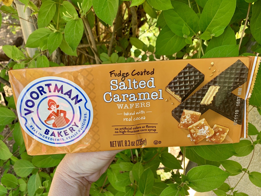 Voortman Bakery Fudge Coated Salted Caramel Wafers in package