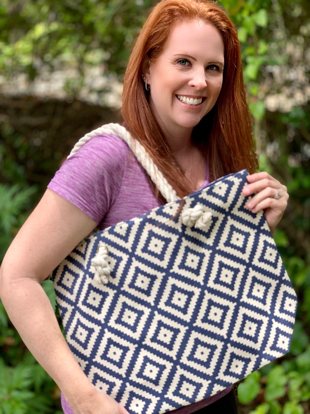 Summer & Rose Navy Diamond Tote