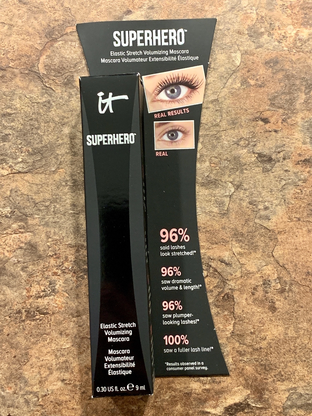 IT Cosmetics Superhero Elastic Stretch Volumizing Mascara in Super Black