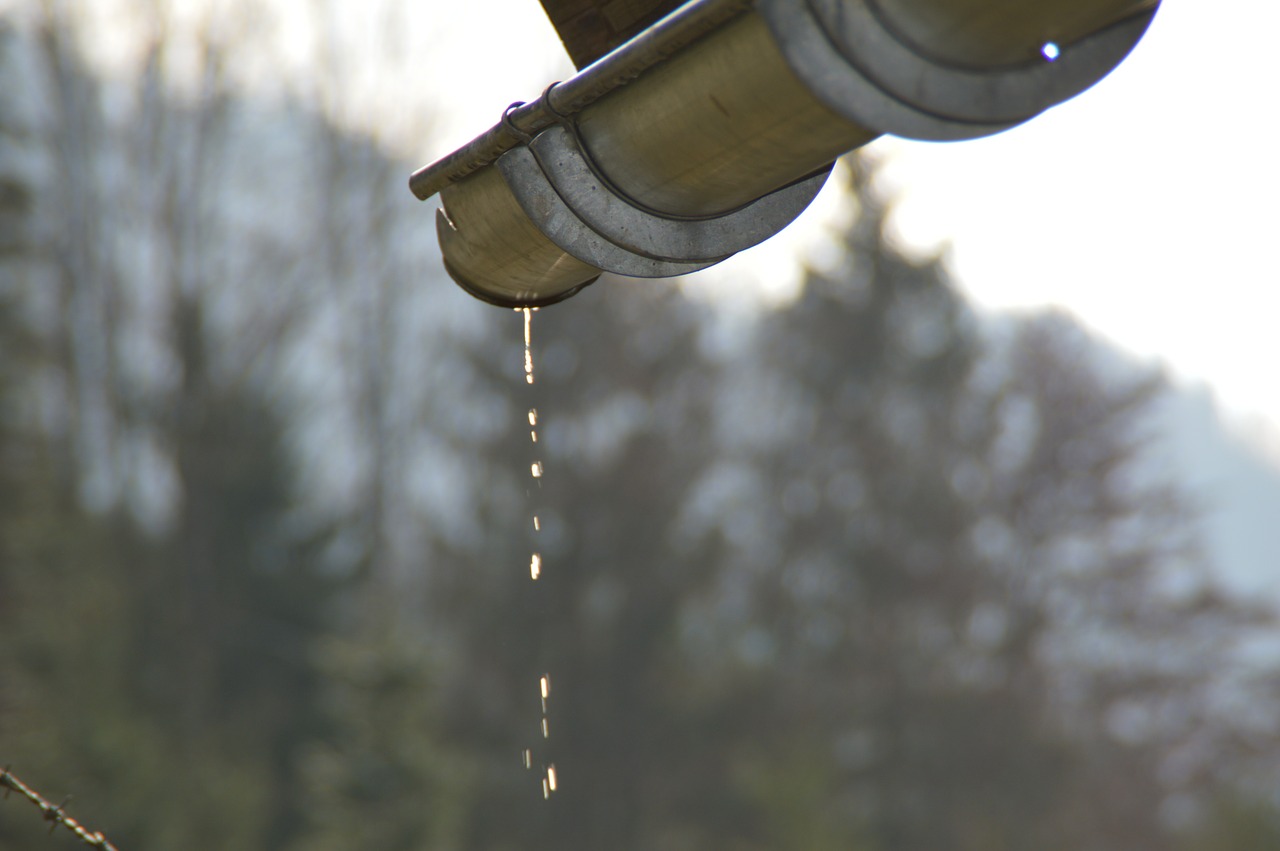 rain gutter on house