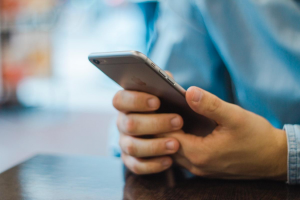 hand holding phone