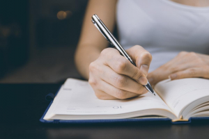 writing in book