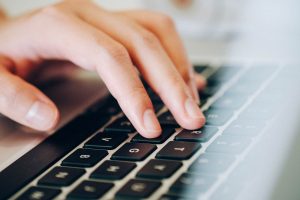 laptop keyboard hand