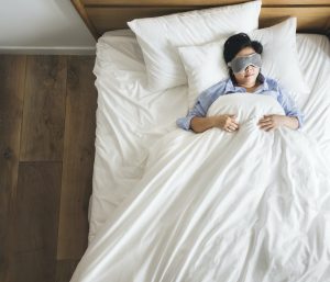 woman sleeping in bed