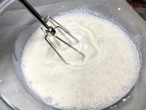 Whipping cream with mixer