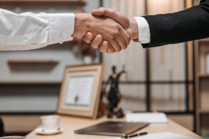 lawyer shaking hands