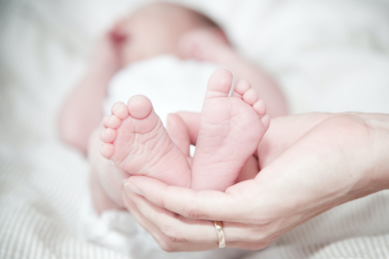 Newborn baby feet