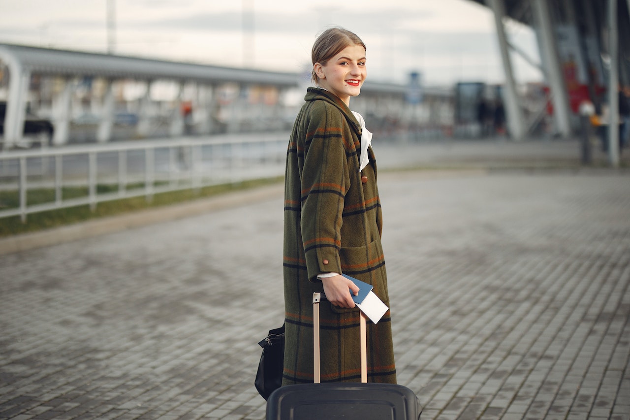 woman with luggage