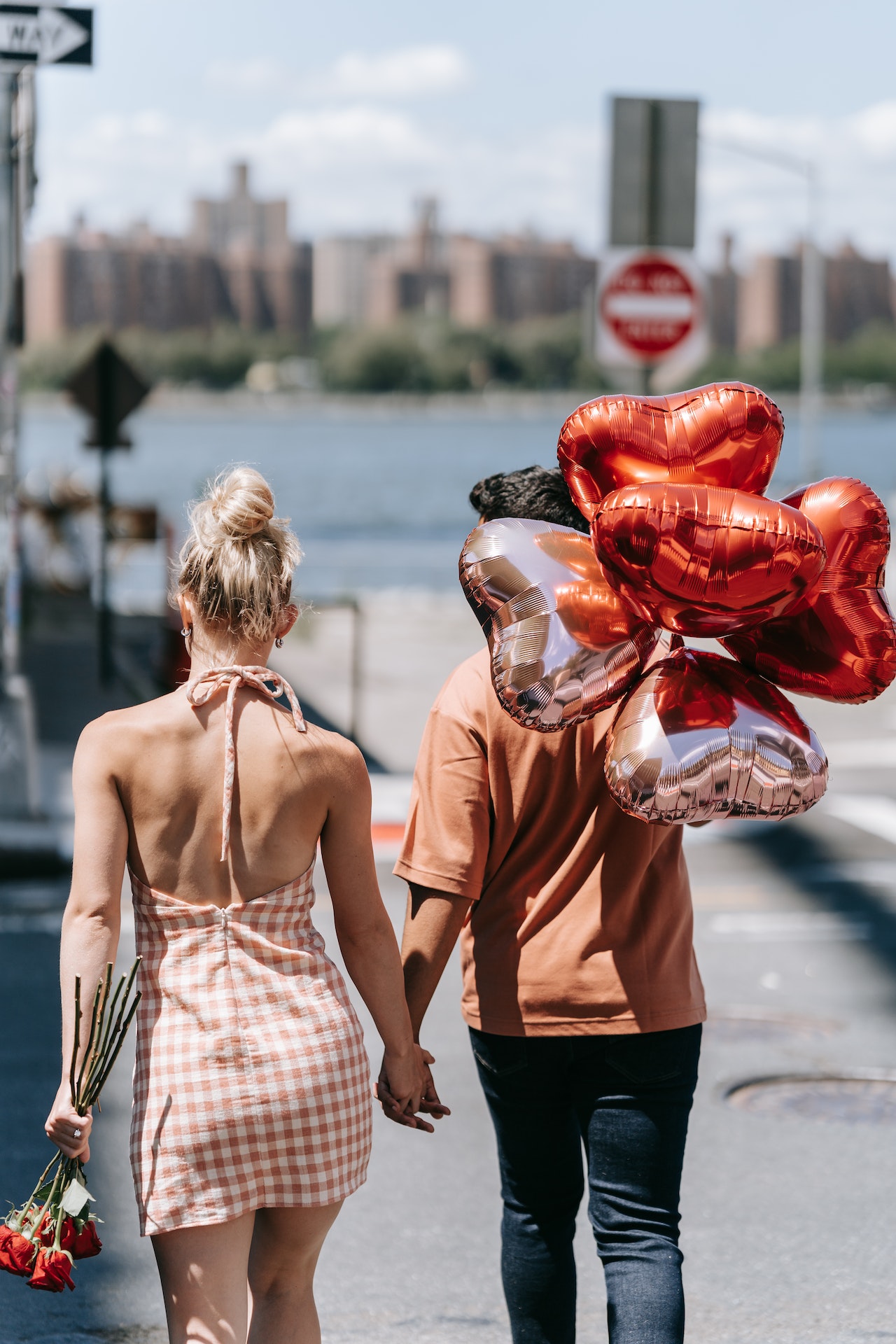 Valentine's Day flowers balloons