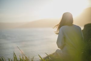 menopause woman on beach