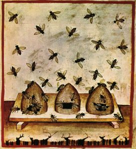painting of honey bees