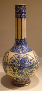 A vase sitting on a table