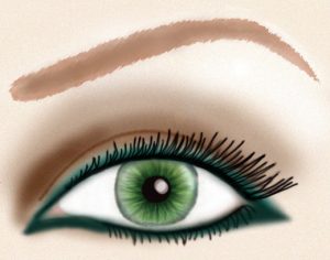 A close up of eye with makeup