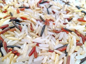 A close up of rice