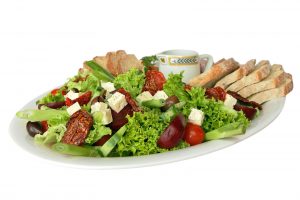 salad on plate with bread
