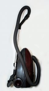 A vacuum cleaner standing up