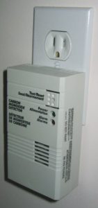 A close up of a carbon monoxide detector