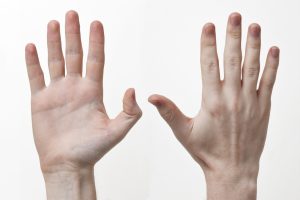 A close up of a hand
