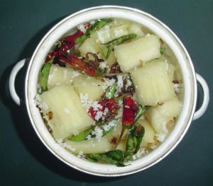 A bowl of food